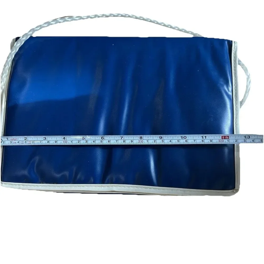 Vtg Vinyl Cooler/Ice Chest Nautical Blue Rope Sailboat Coastal Zip Prepac Inc.